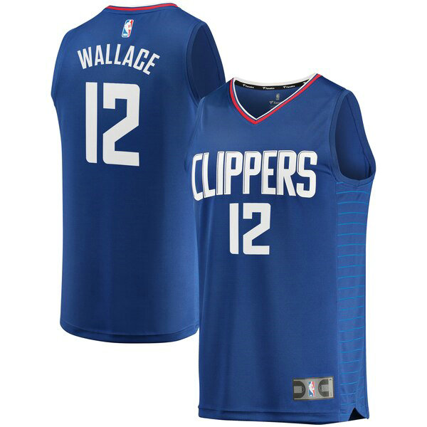 Maillot nba Los Angeles Clippers Icon Edition Homme Tyrone Wallace 12 Bleu